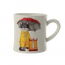 3-1/2" Round x 4"H 14 oz. Stoneware Mug w/ Cat & Umbrella